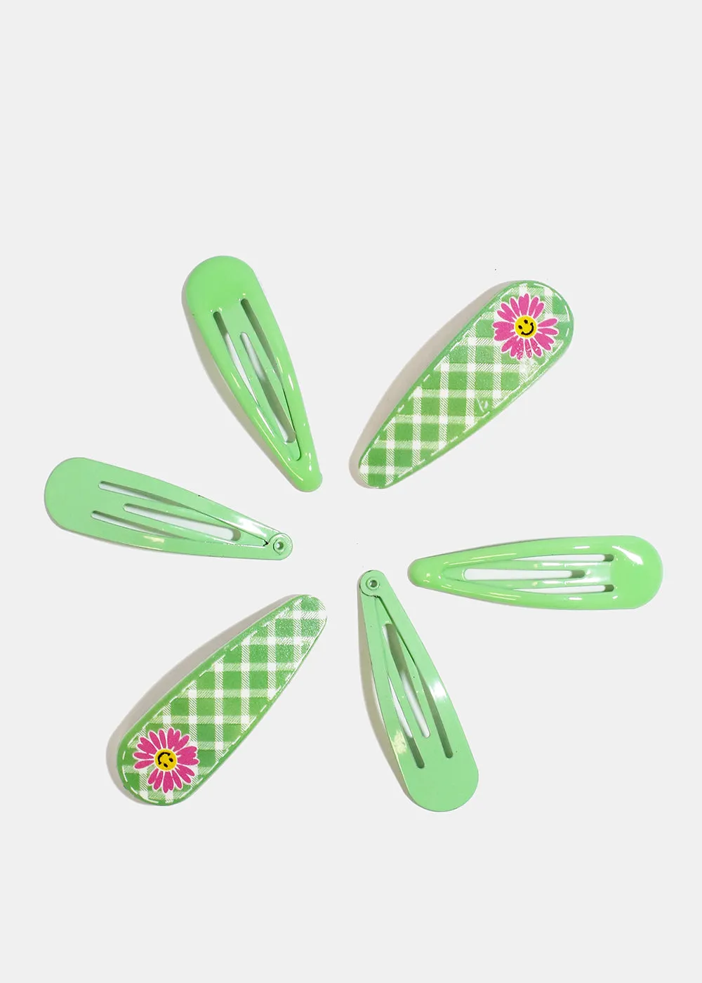 6-piece Happy Flower Snap Clips