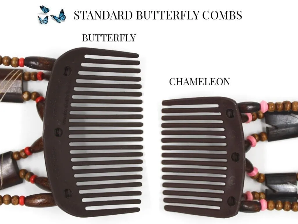 African Butterfly Chameleon Hair Comb - Dupla Blonde 38