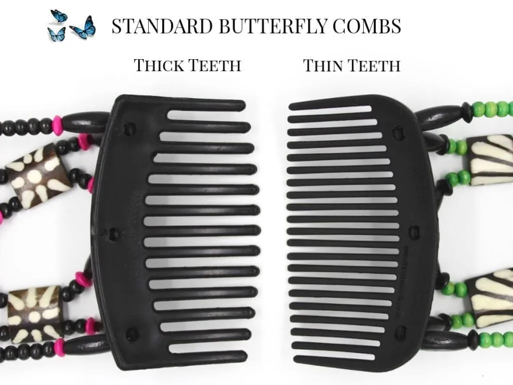 African Butterfly Thick Hair Comb - Tripla Black 39