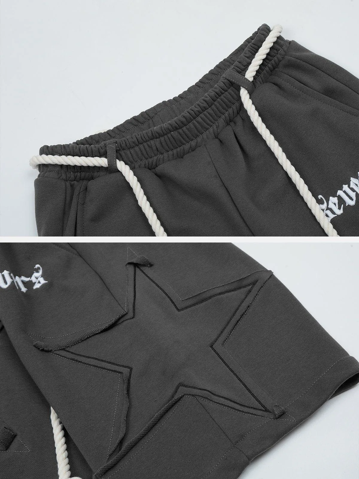 AlanBalen® - Applique Star Embroidery Shorts