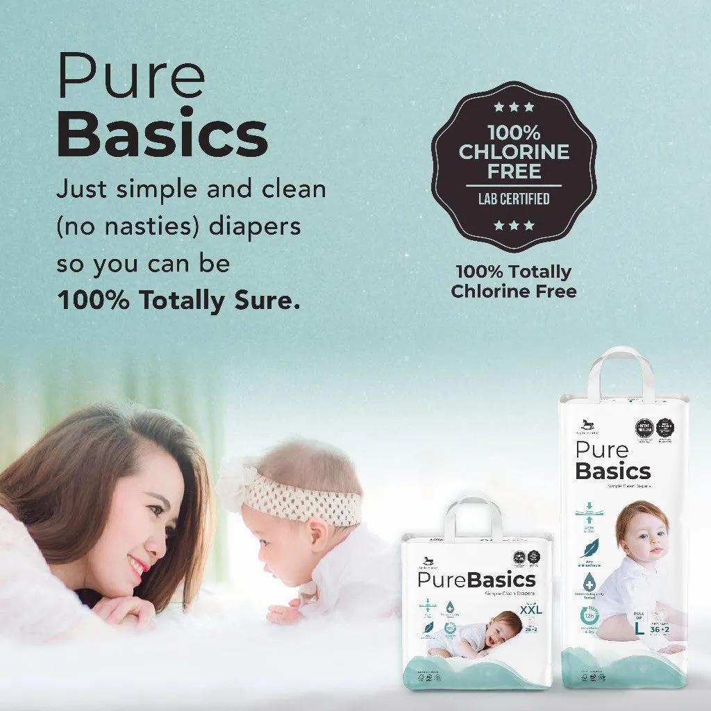 Applecrumby PureBasics Pull Up Diapers - M44 / L38 / XL32 / XXL28