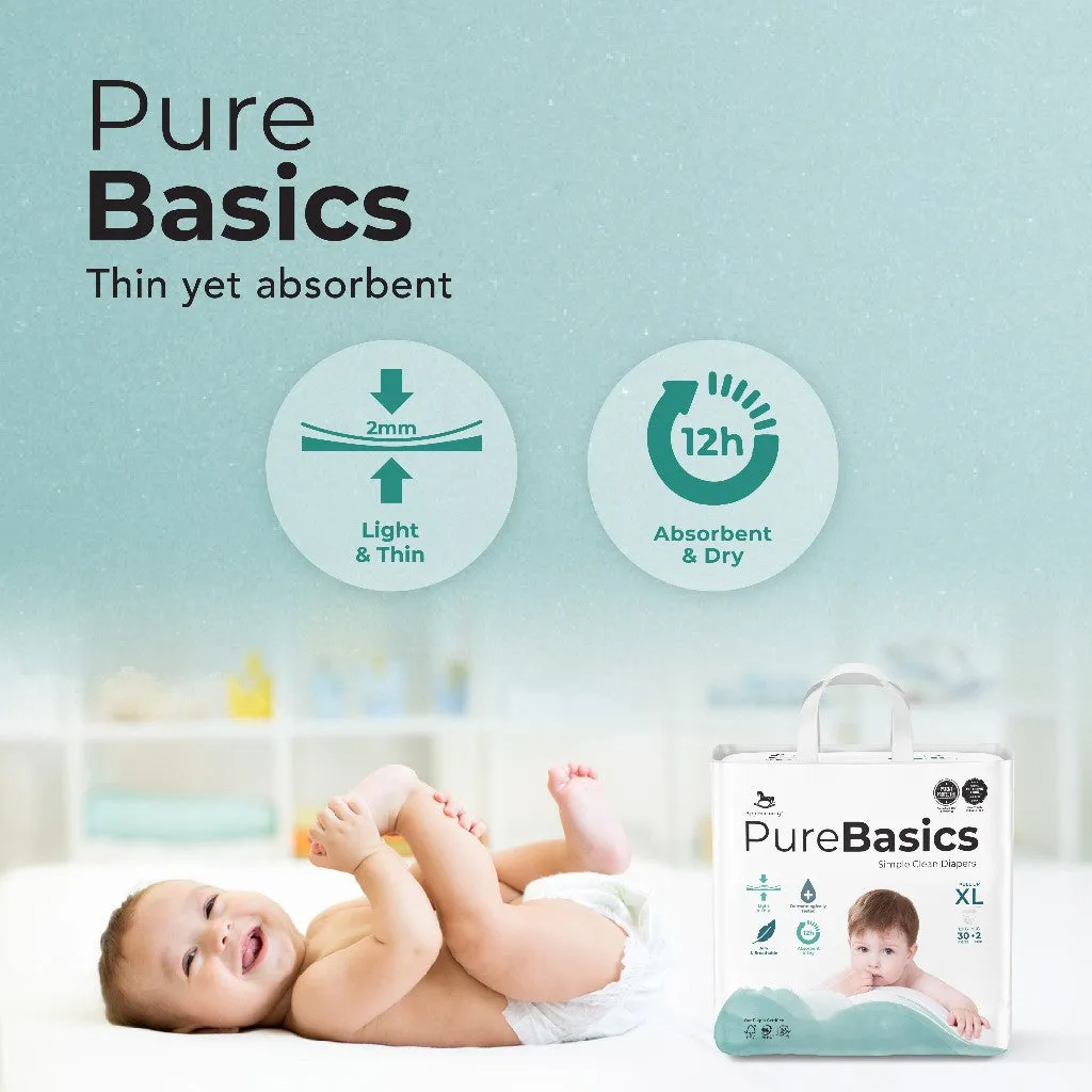 Applecrumby PureBasics Pull Up Diapers - M44 / L38 / XL32 / XXL28