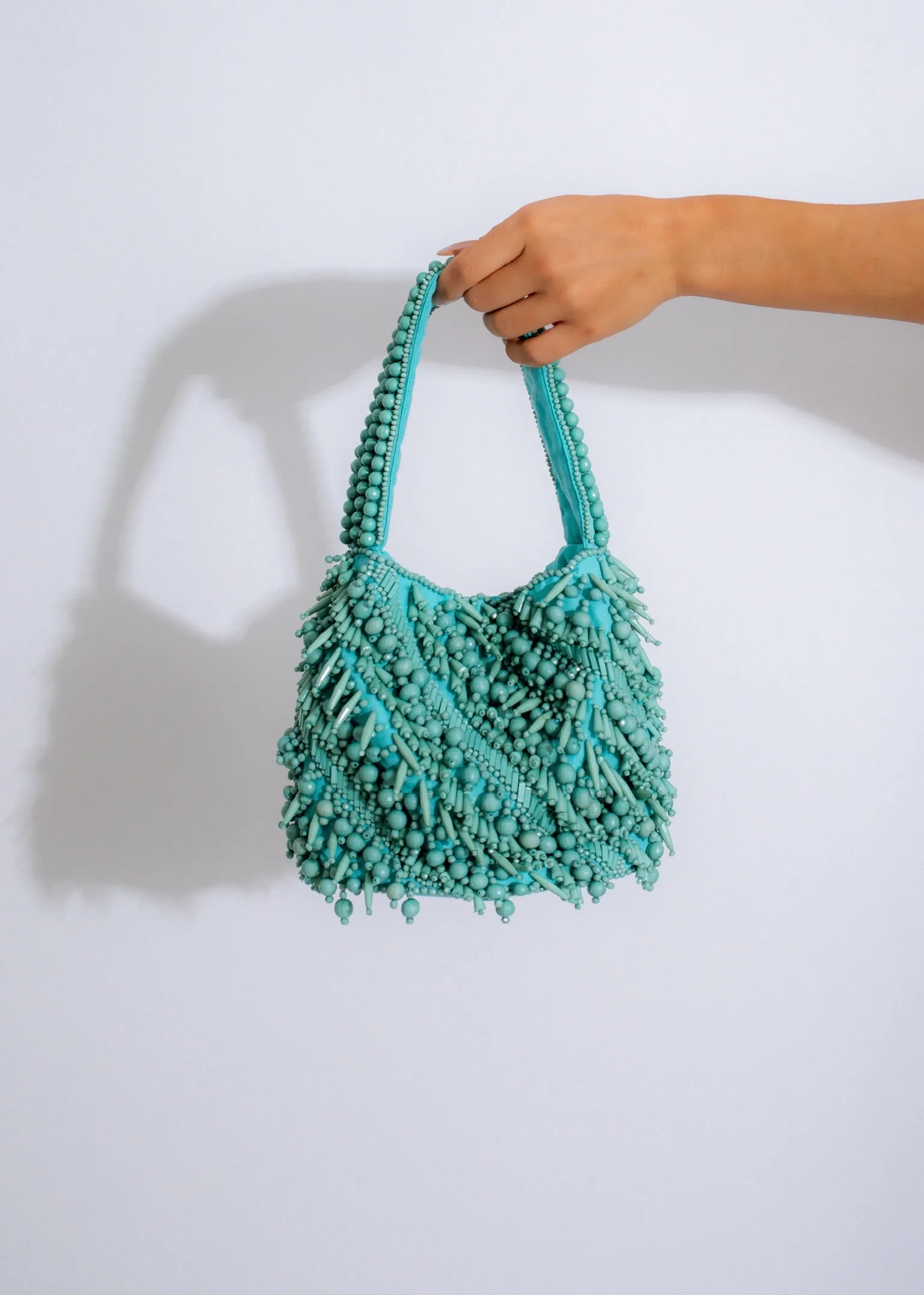 Beaded Elegance Bag Blue