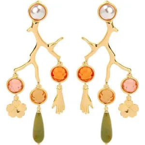 Betsey Johnson Branches With Hands Flower Earrings