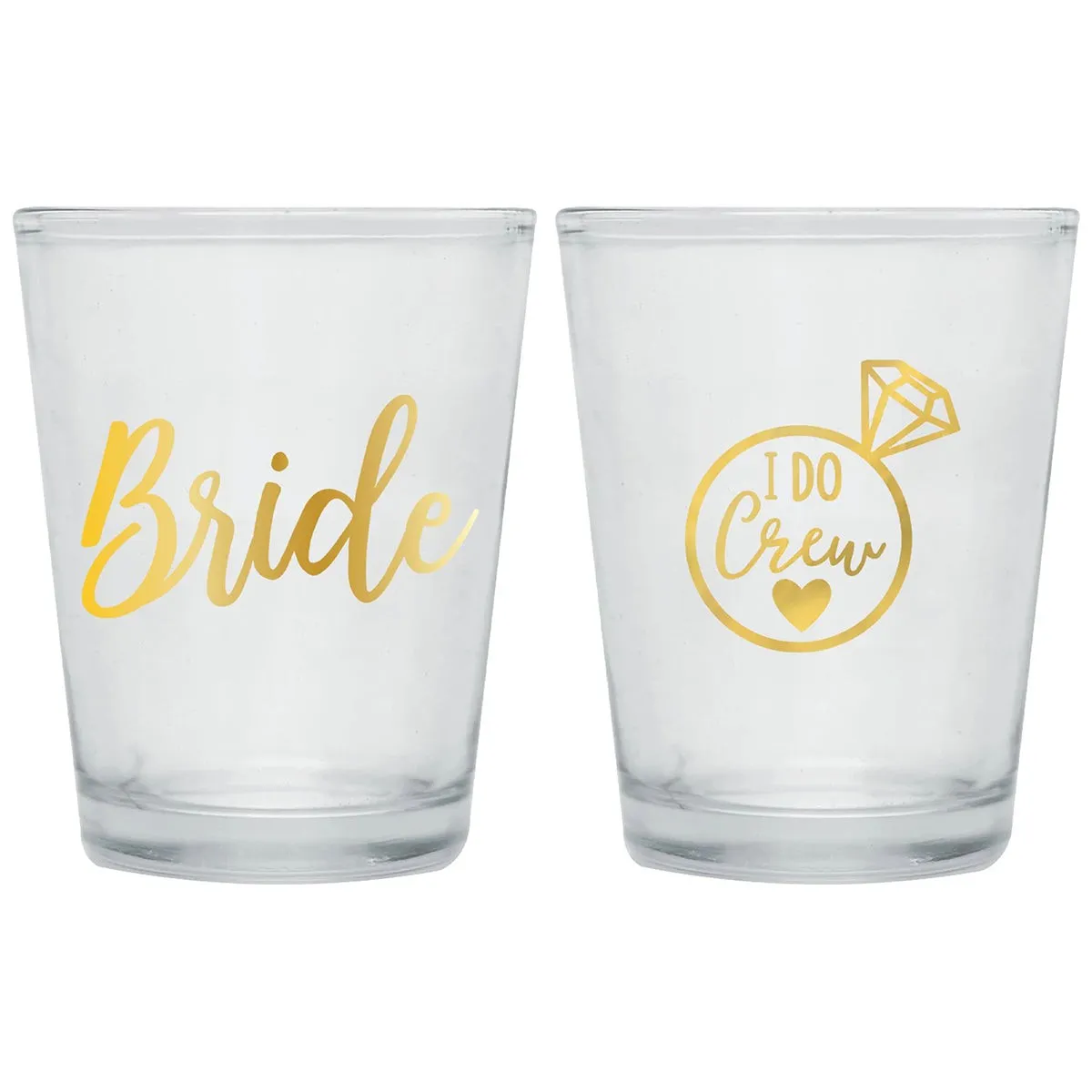 Bridal Shower Clear Shot Glasses, Luxurious Shower Collection, 1.5 oz, 5 Count