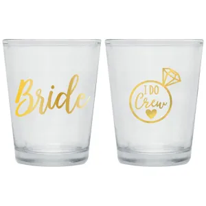 Bridal Shower Clear Shot Glasses, Luxurious Shower Collection, 1.5 oz, 5 Count