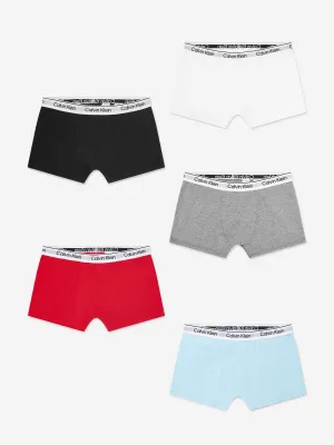 Calvin Klein Boys 5 Pack Boxer Shorts Set in Multicolour