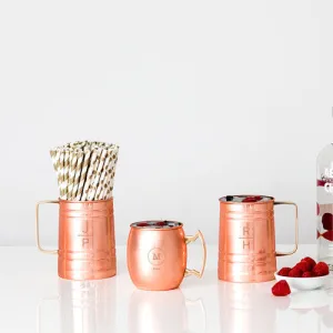 Circle Monogram Copper Moscow Mule Mug