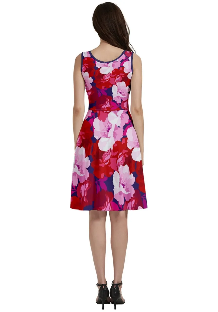 CLF-14 Sleeveless V-Neck Skater Dress with Pockets