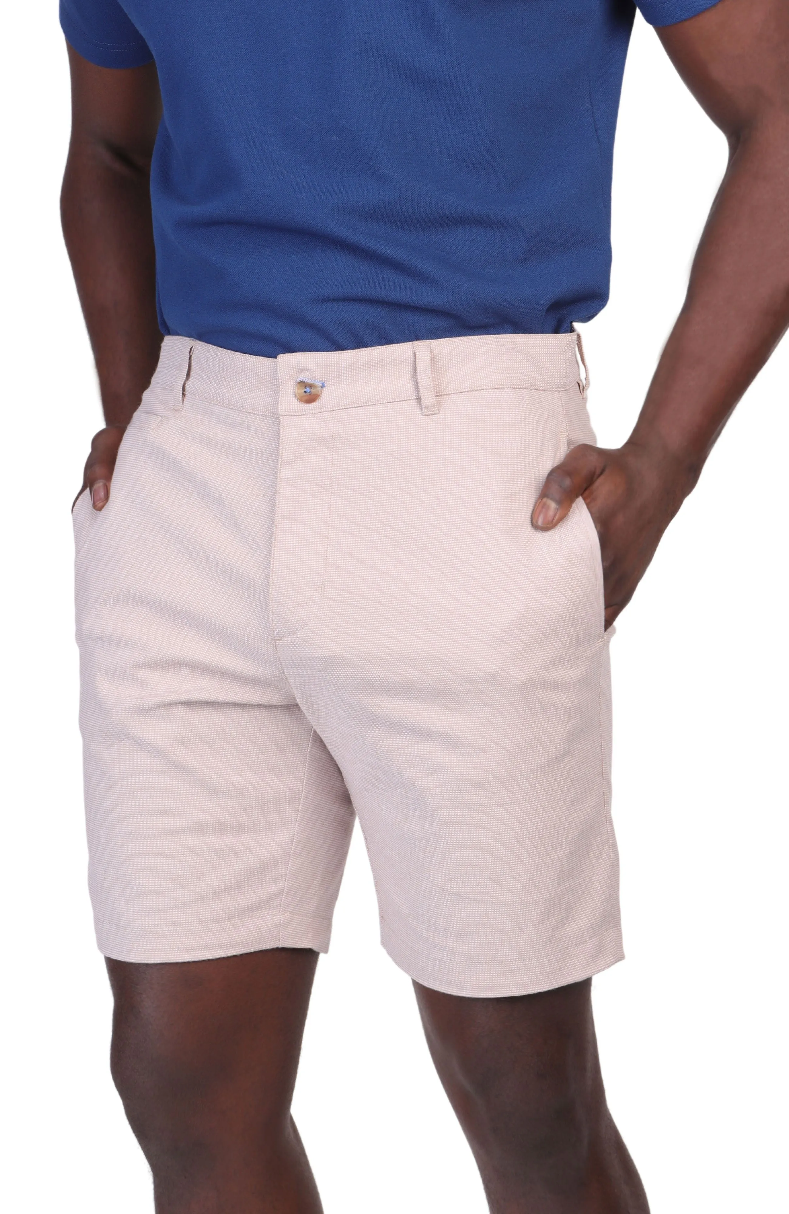 Contrast Trim Textured Dobby Shorts