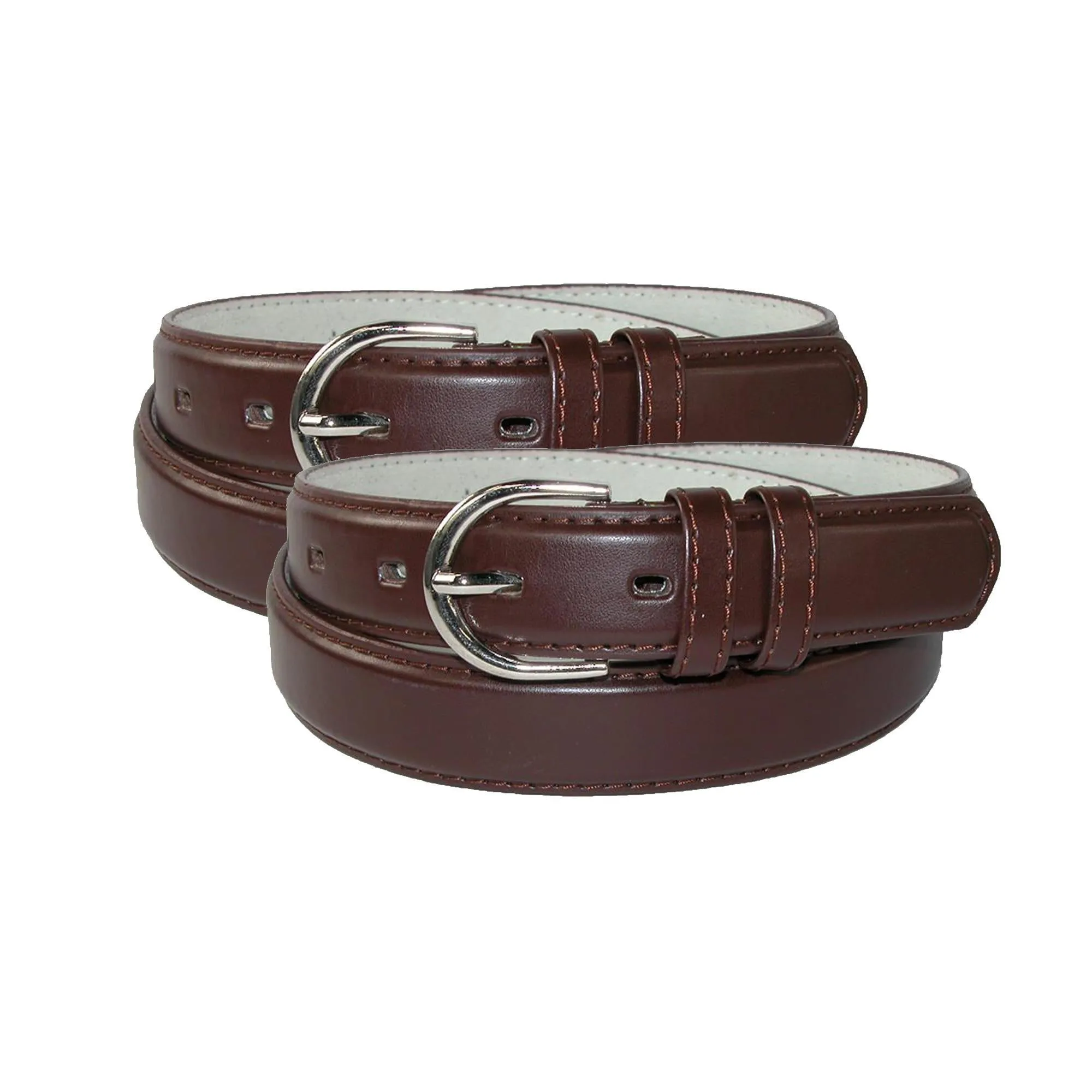 CTM® Women's Leather 1 1/8 Inch Dress Belt (Pack of 2)