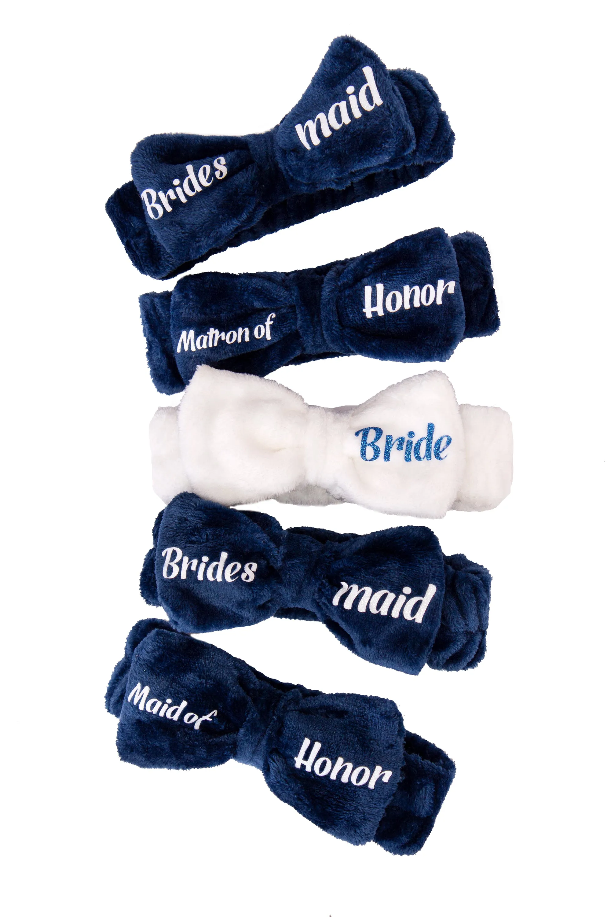 Custom Bridesmaid Spa Headbands - script