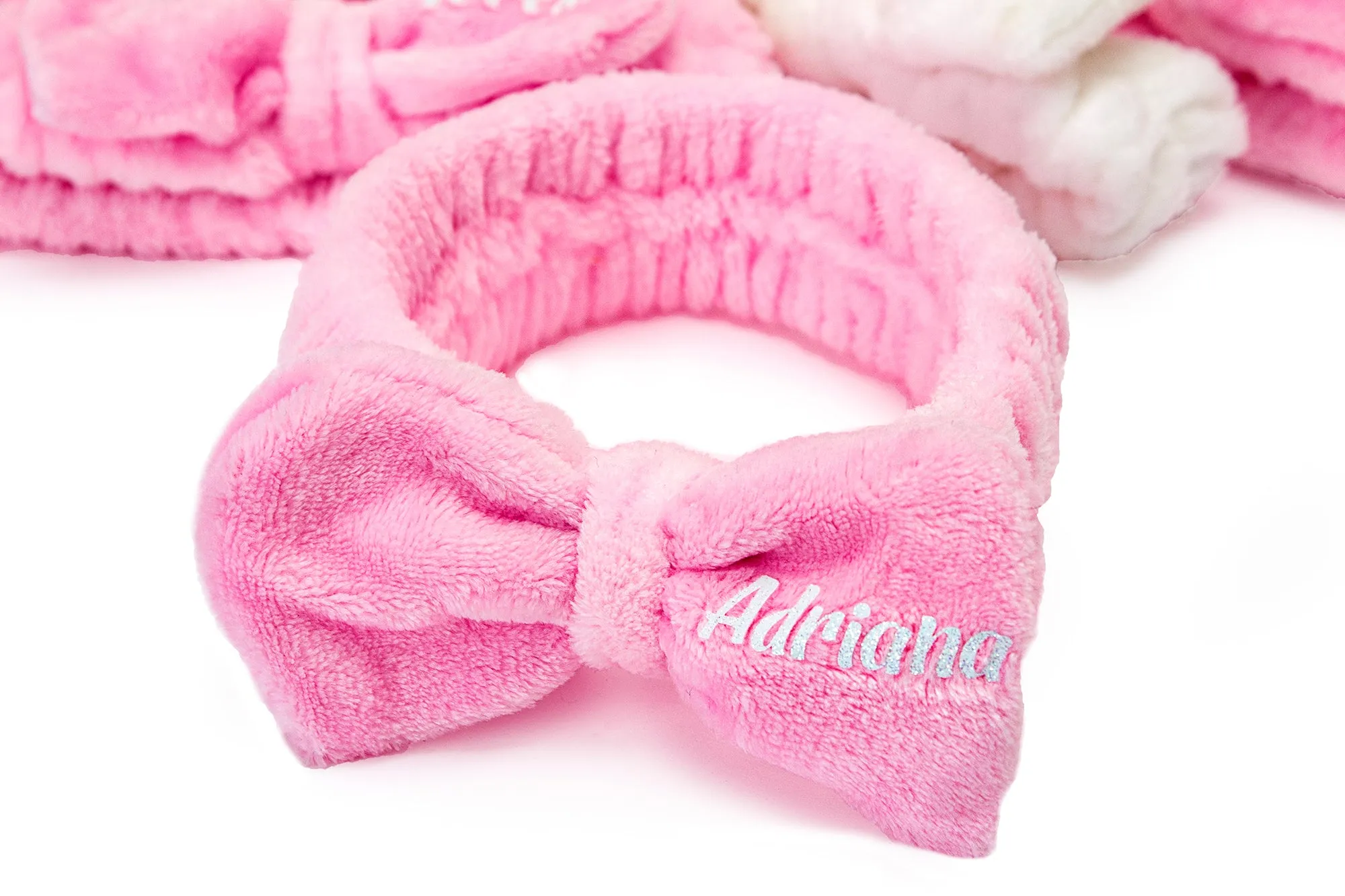 Custom Bridesmaid Spa Headbands - script