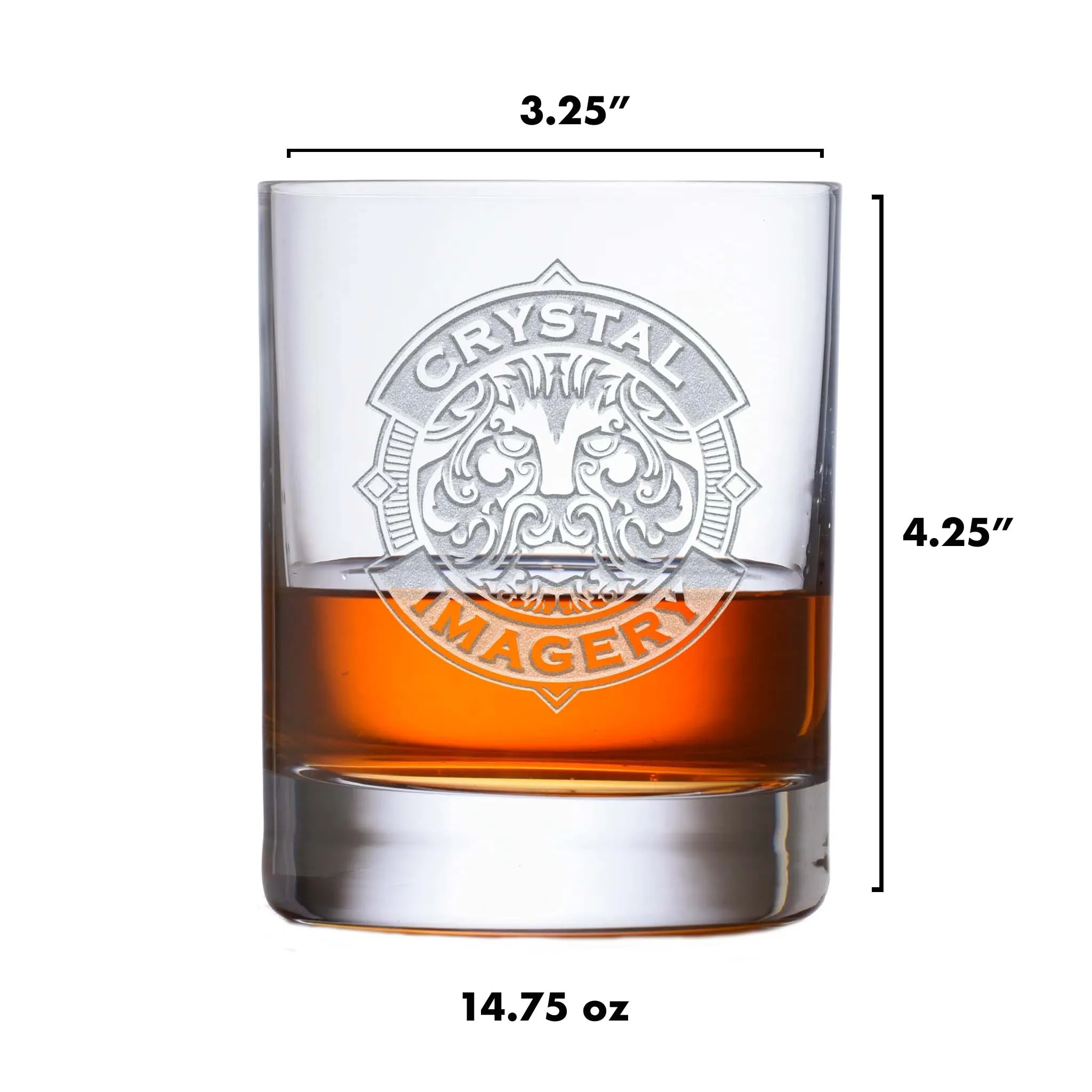 Custom Etched Marines Whiskey Glass Stolzle Crystal