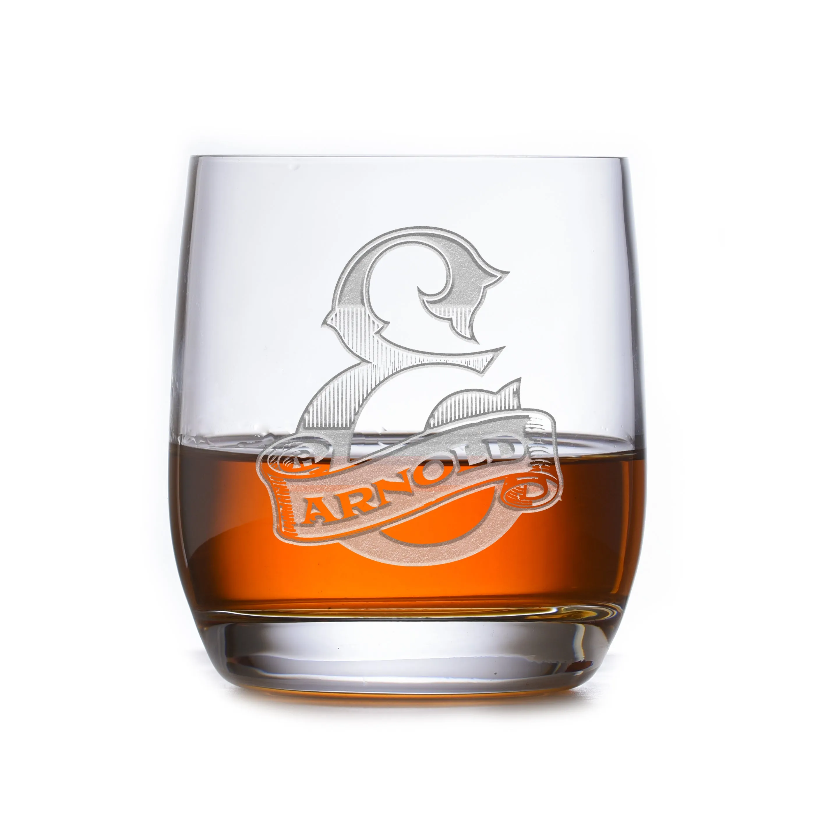 Custom Monogram Stolzle Weinland Crystal Rocks Whiskey Glass