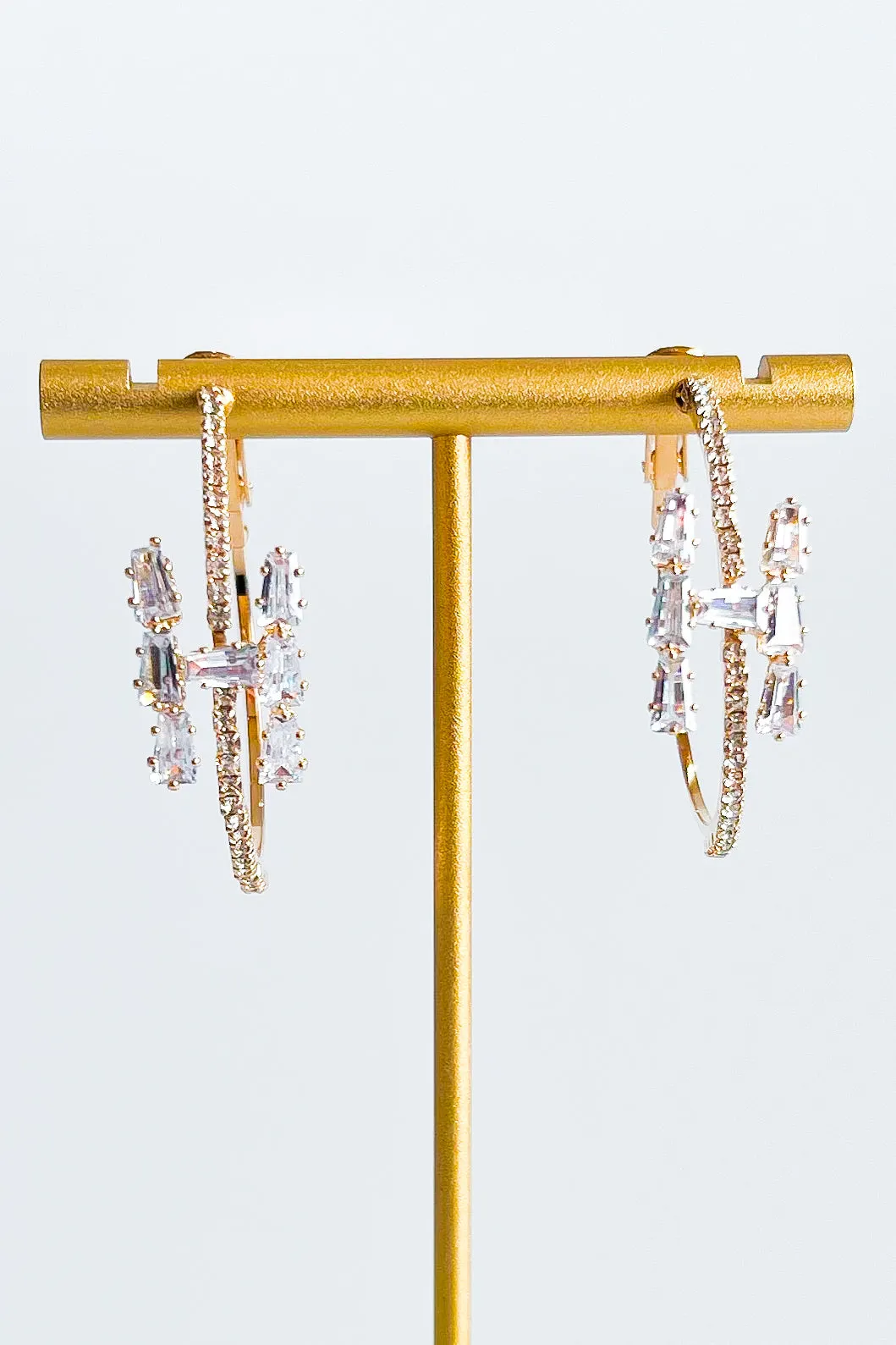 CZ "H" Letter Hoop Earrings