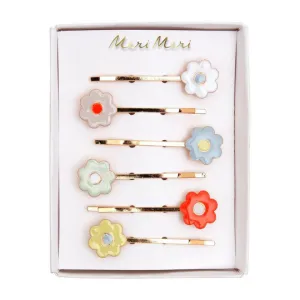 Daisy Enamel Hair Slides (set of 6)