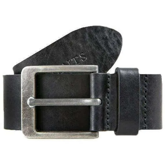 Dents Heritage Pewter Buckle Full-Grain Leather Belt - Black