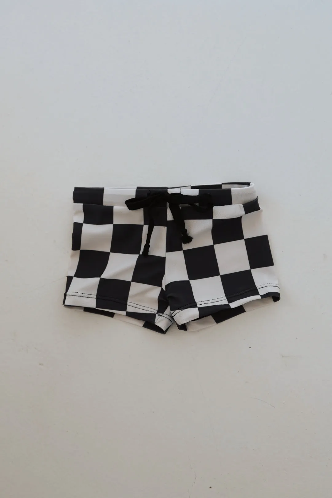 Euro Swim Short | Black Checkerboard