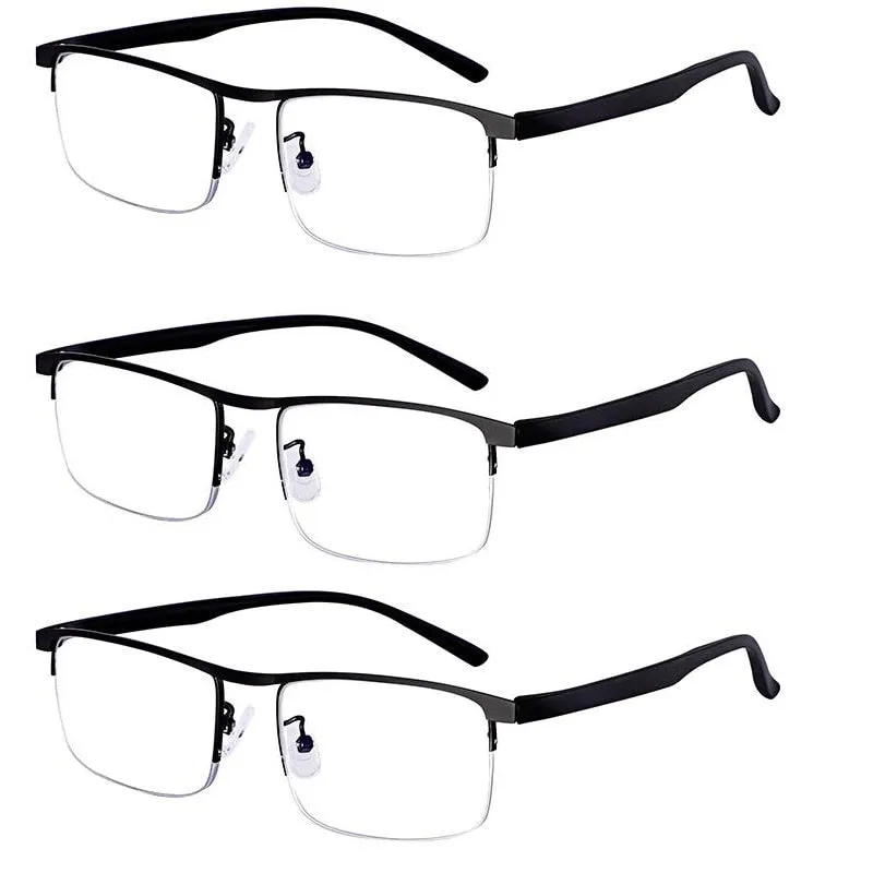 Evunhuo Full Rim Square Titanium Alloy Progressive Reading Glasses 4579