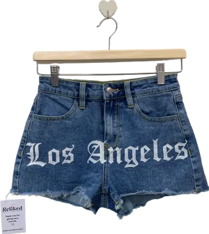 Fashion Nova Blue High-Waisted Denim Shorts Size S