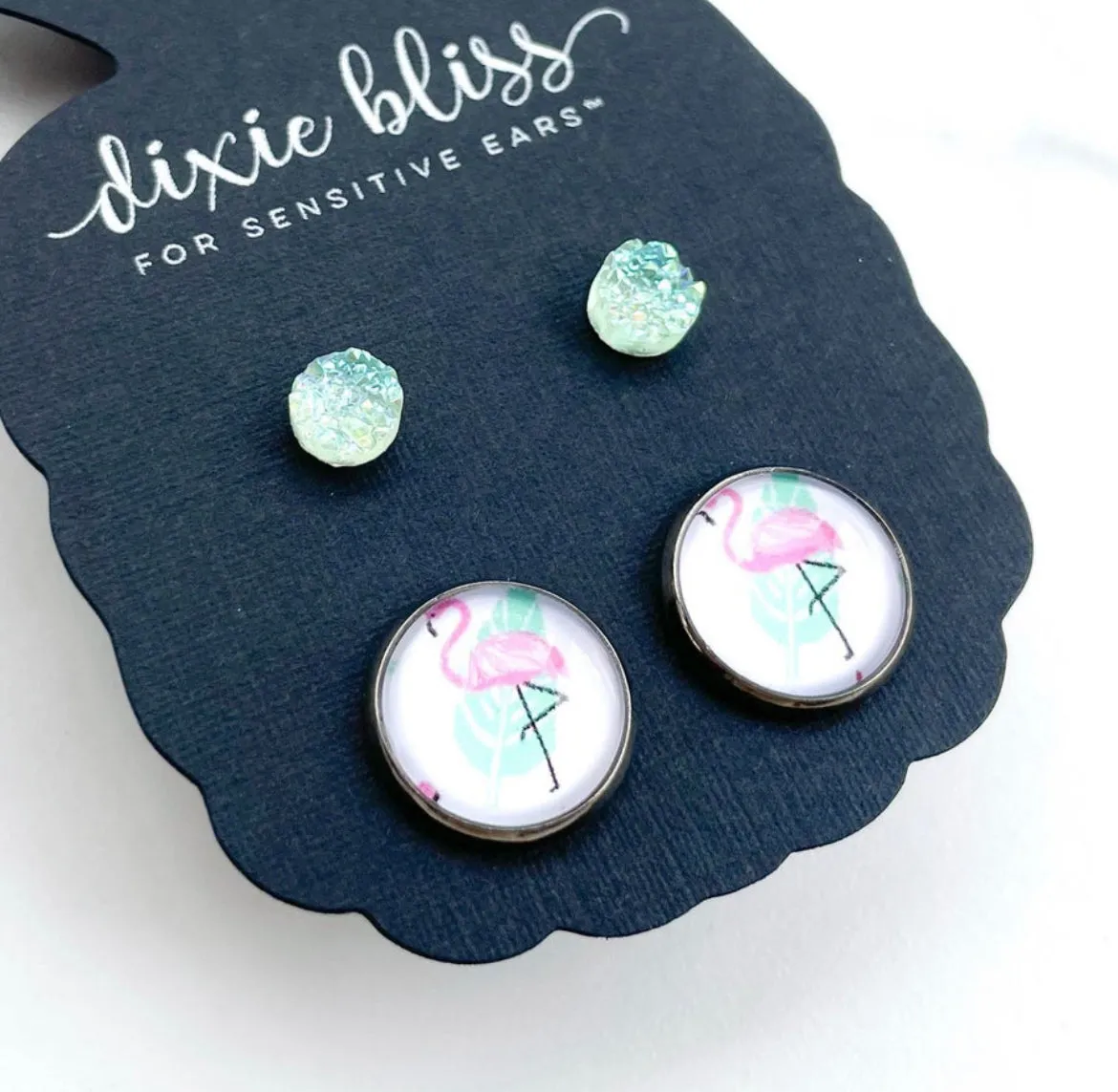 Flirty Flamingo - Dixie Bliss - Duo Stud Earring Set