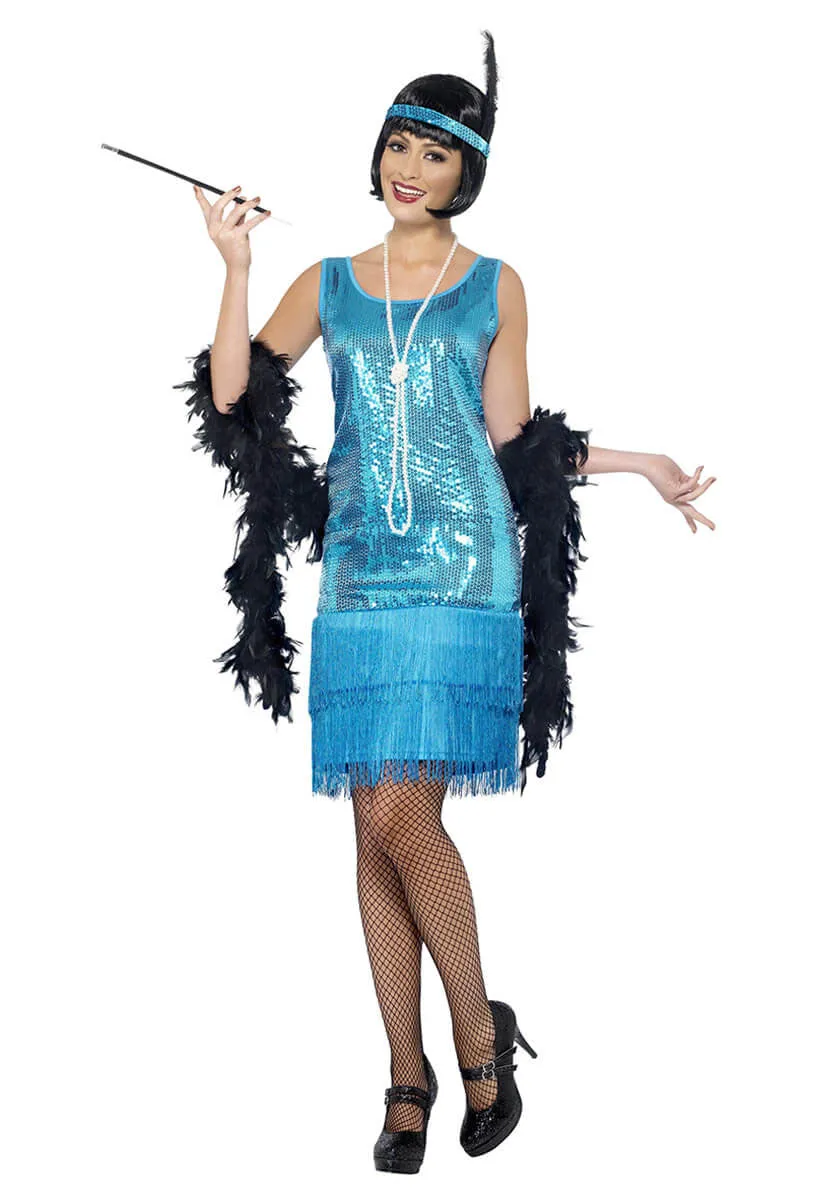 Flirty Flapper Costume, Teal