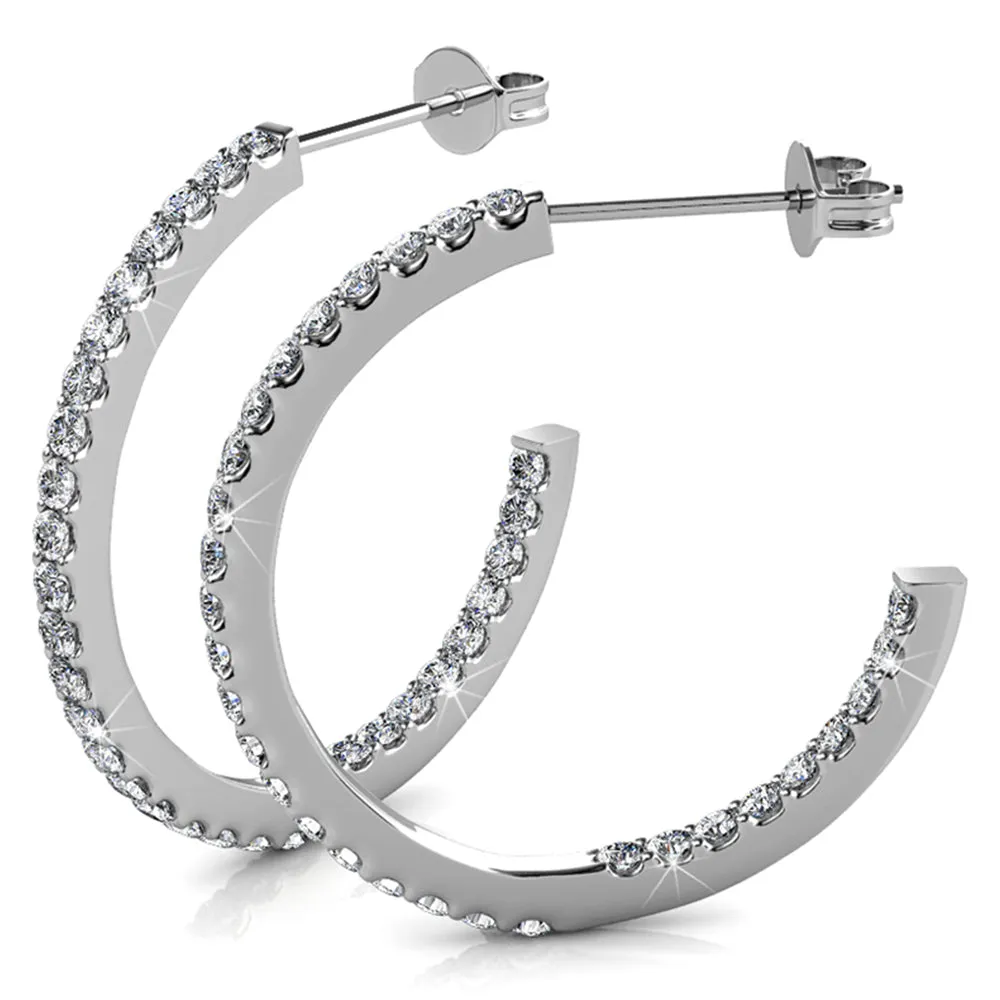 Flirty Pose Hoop Earrings Embellished With SWAROVSKI Crystals