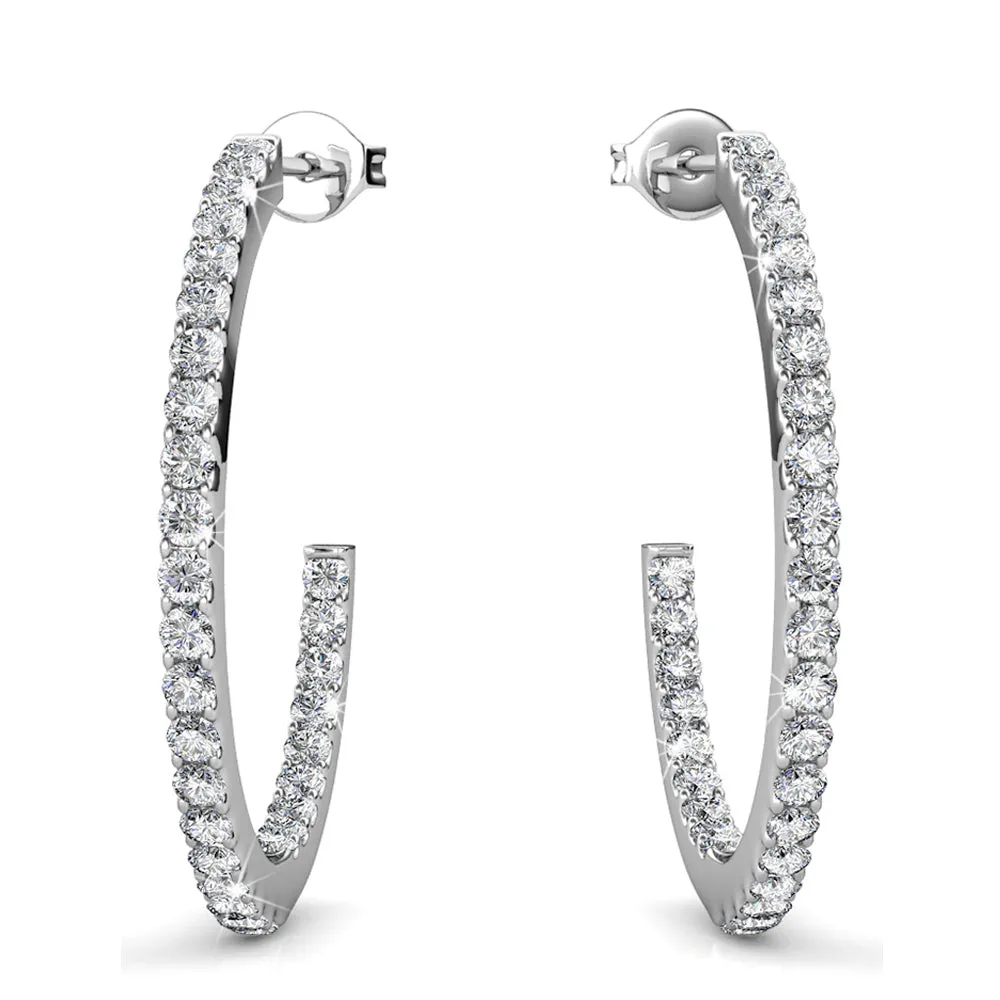 Flirty Pose Hoop Earrings Embellished With SWAROVSKI Crystals