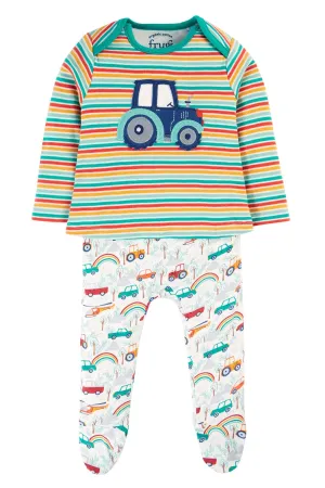 Frugi Brooke Easy Dressing Babygrow - Let's Go!