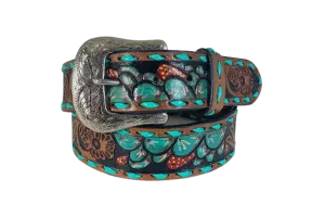 Gem Dandy Women's Turquoise Tooled Belt