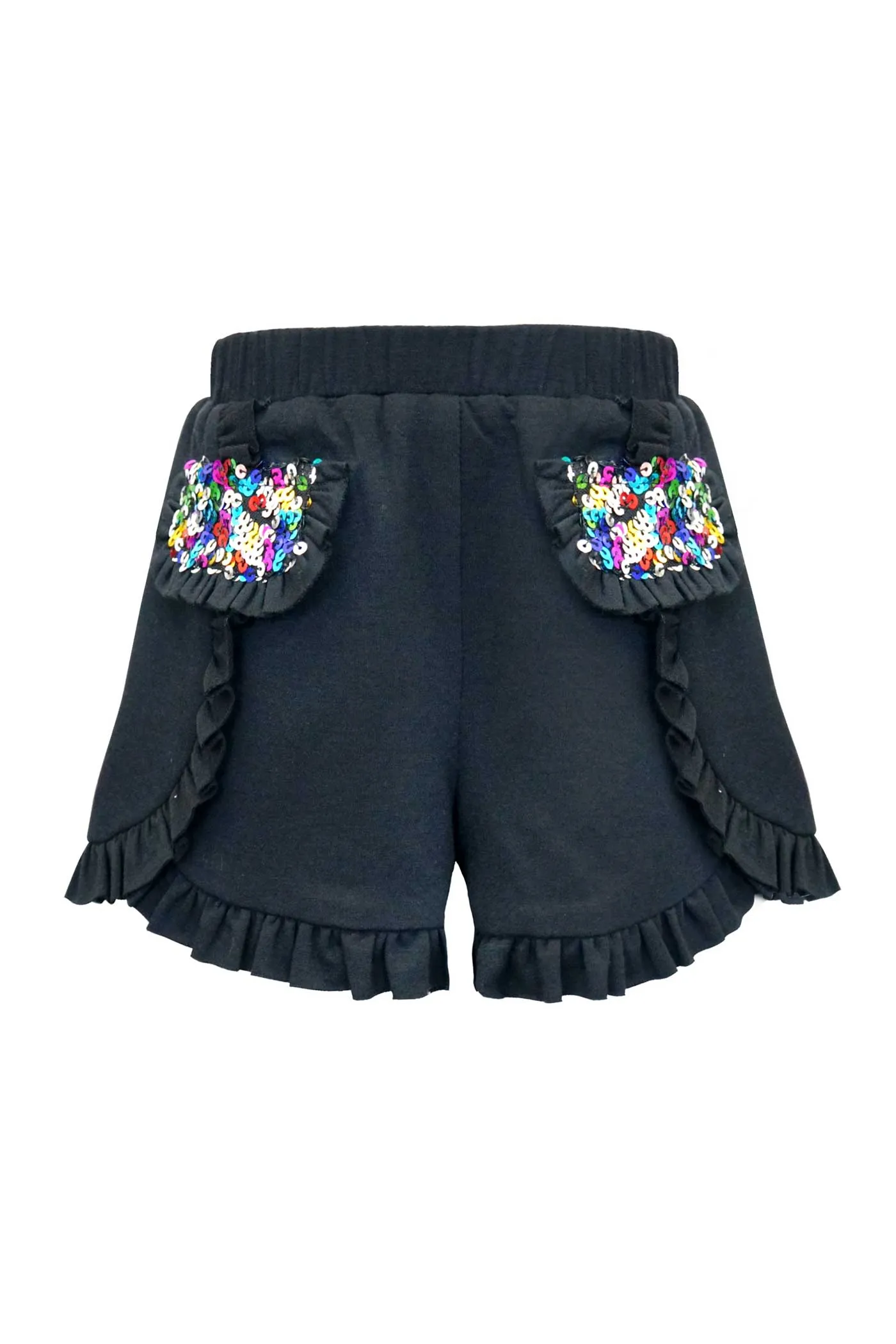 Girls Faux Wrap Ruffle Shorts