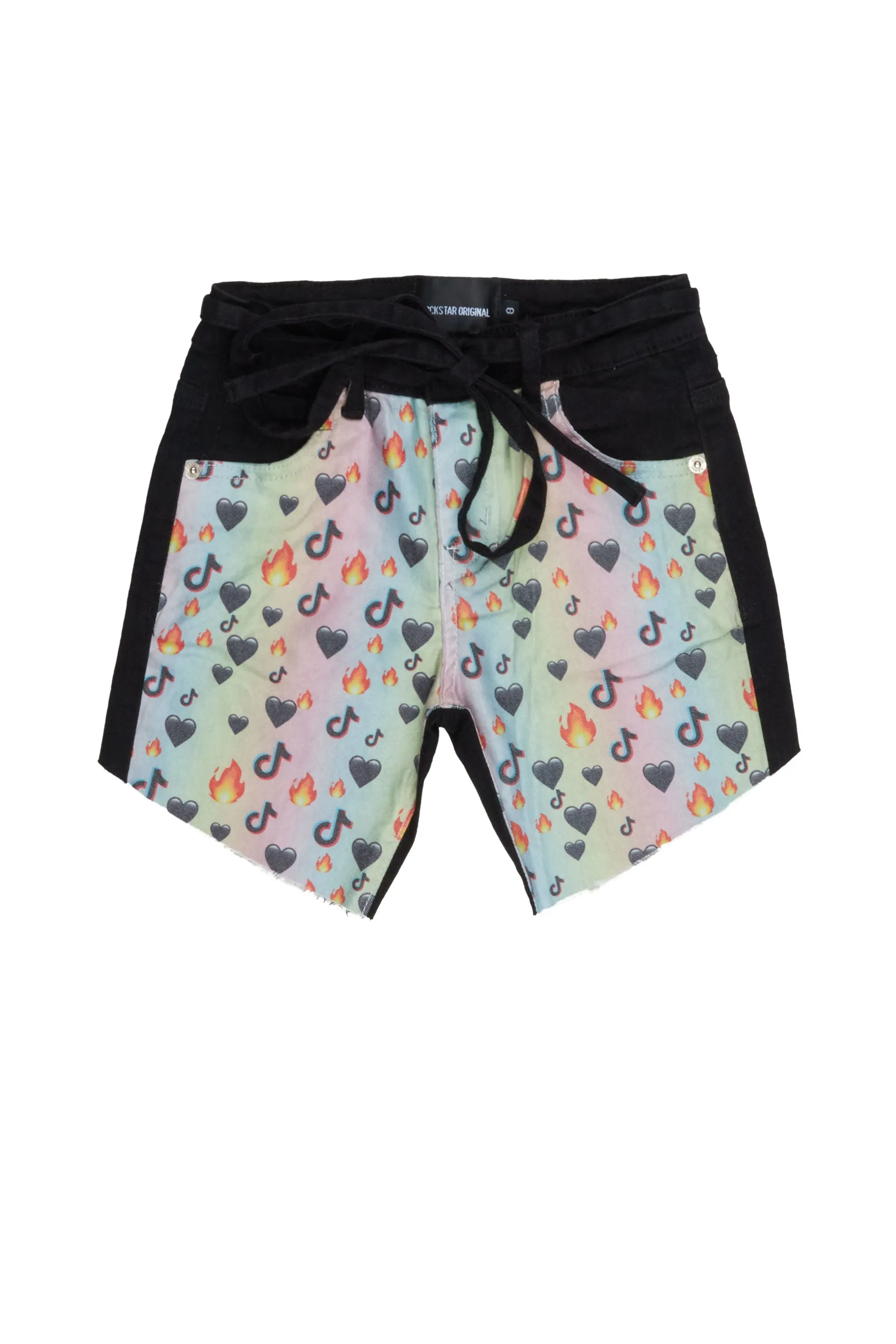 Girls Phebe Black/Multi Graphic Short