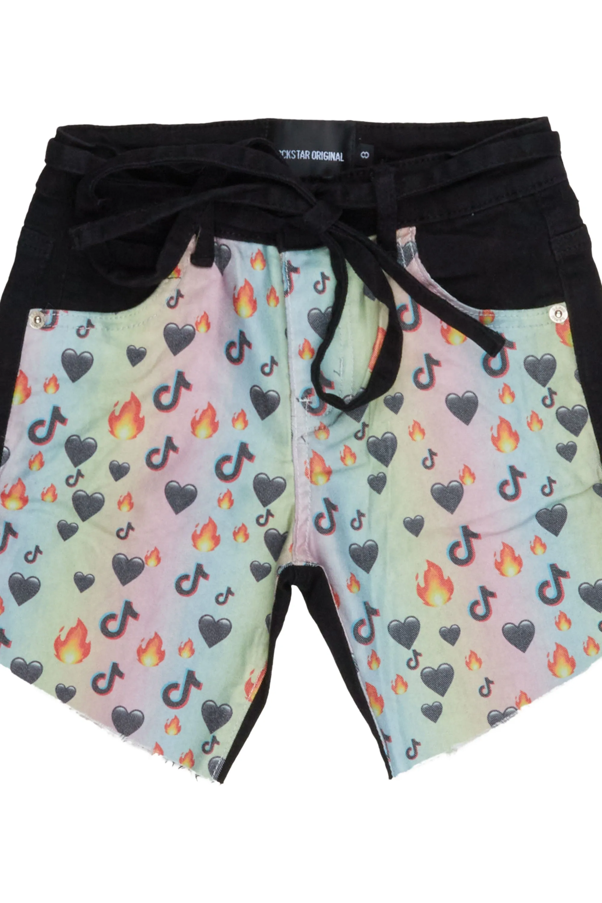 Girls Phebe Black/Multi Graphic Short