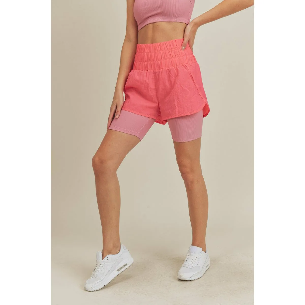 Gotta Run Pink High Waisted Active Shorts