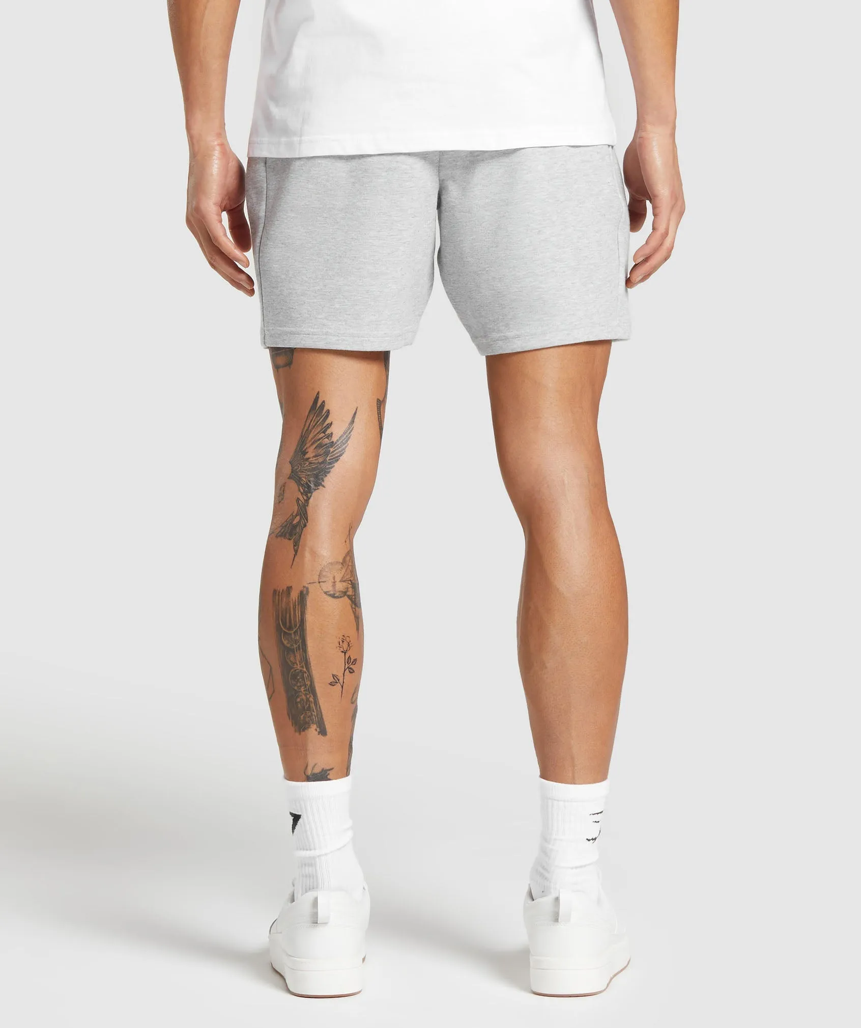 Gymshark Interlock Tech 6" Shorts - Light Grey Core Marl