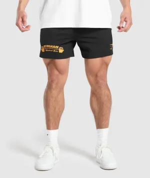 Gymshark Workout Gear Mesh 5" Shorts - Black