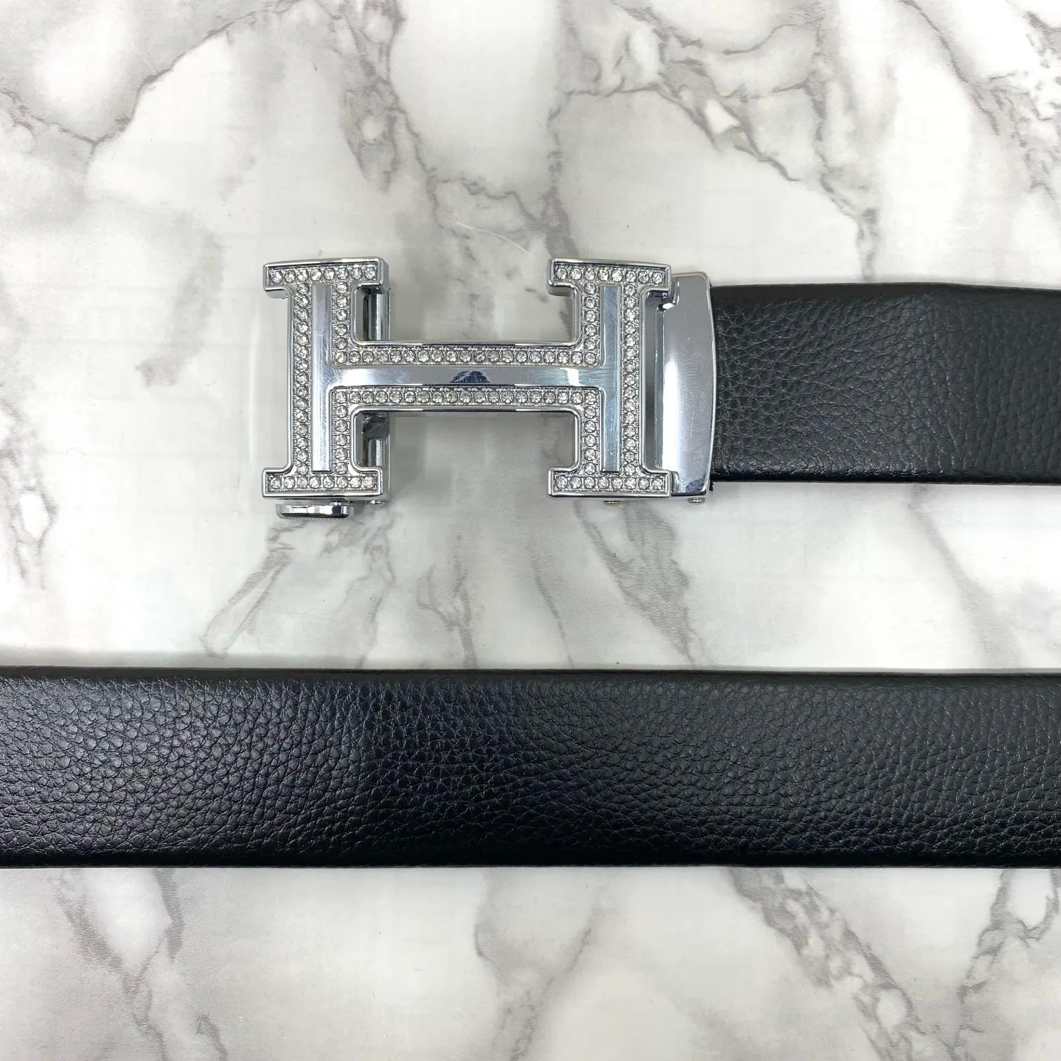 H Shape Adjustable Auto Lock Belt With Diamond Finishing-JonasParamount