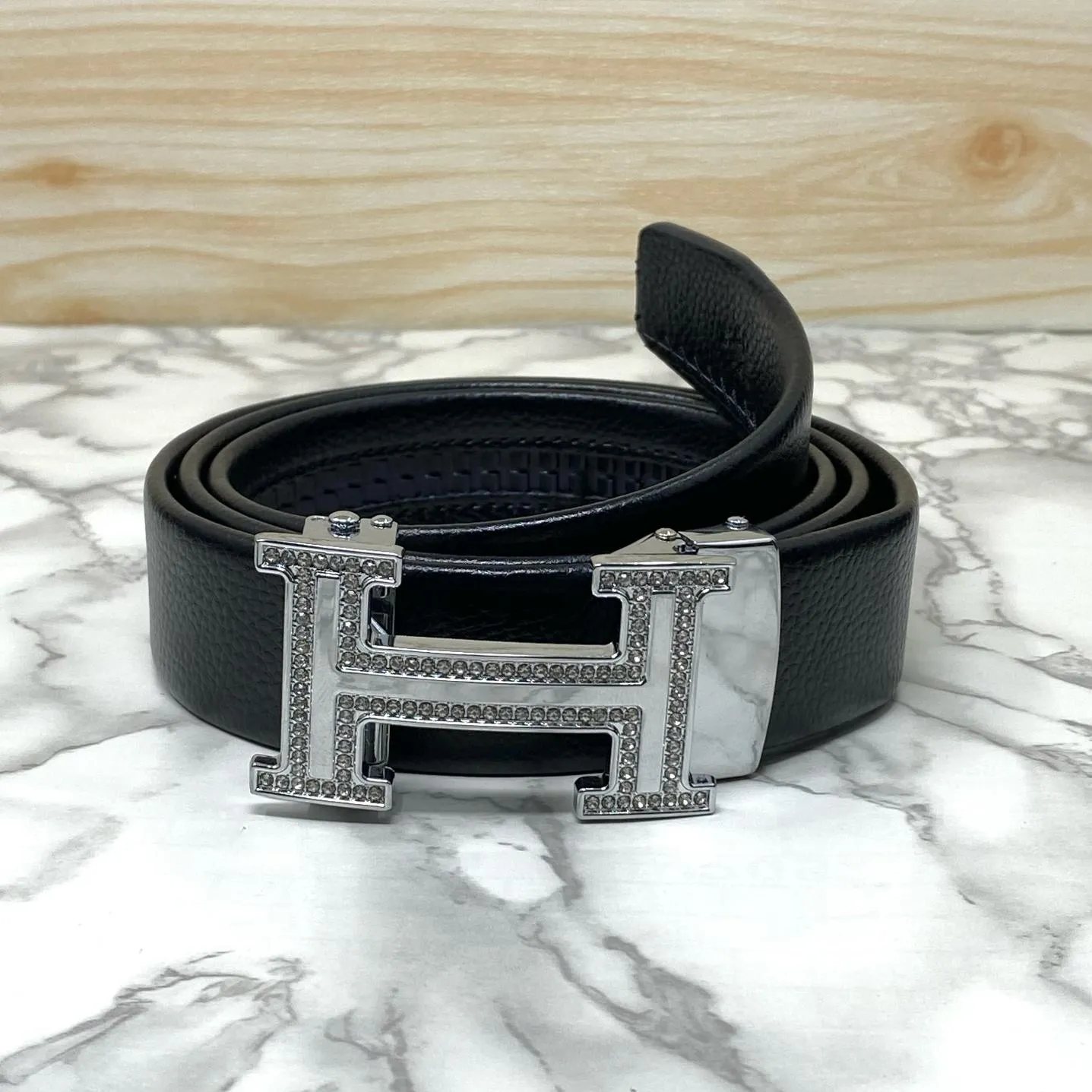 H Shape Adjustable Auto Lock Belt With Diamond Finishing-JonasParamount