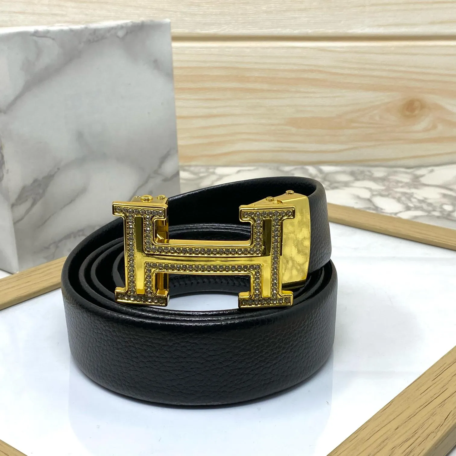 H Shape Adjustable Auto Lock Belt With Diamond Finishing-JonasParamount