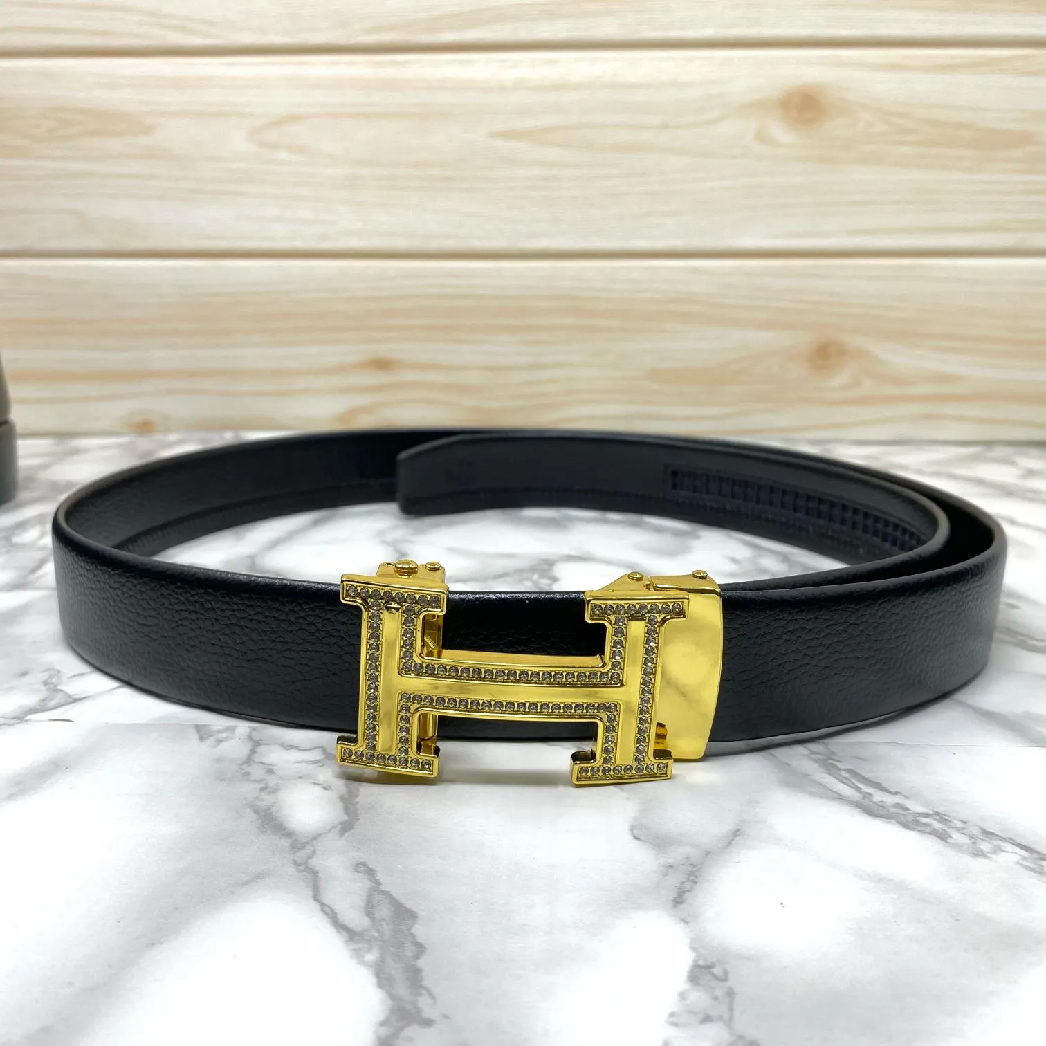 H Shape Adjustable Auto Lock Belt With Diamond Finishing-JonasParamount