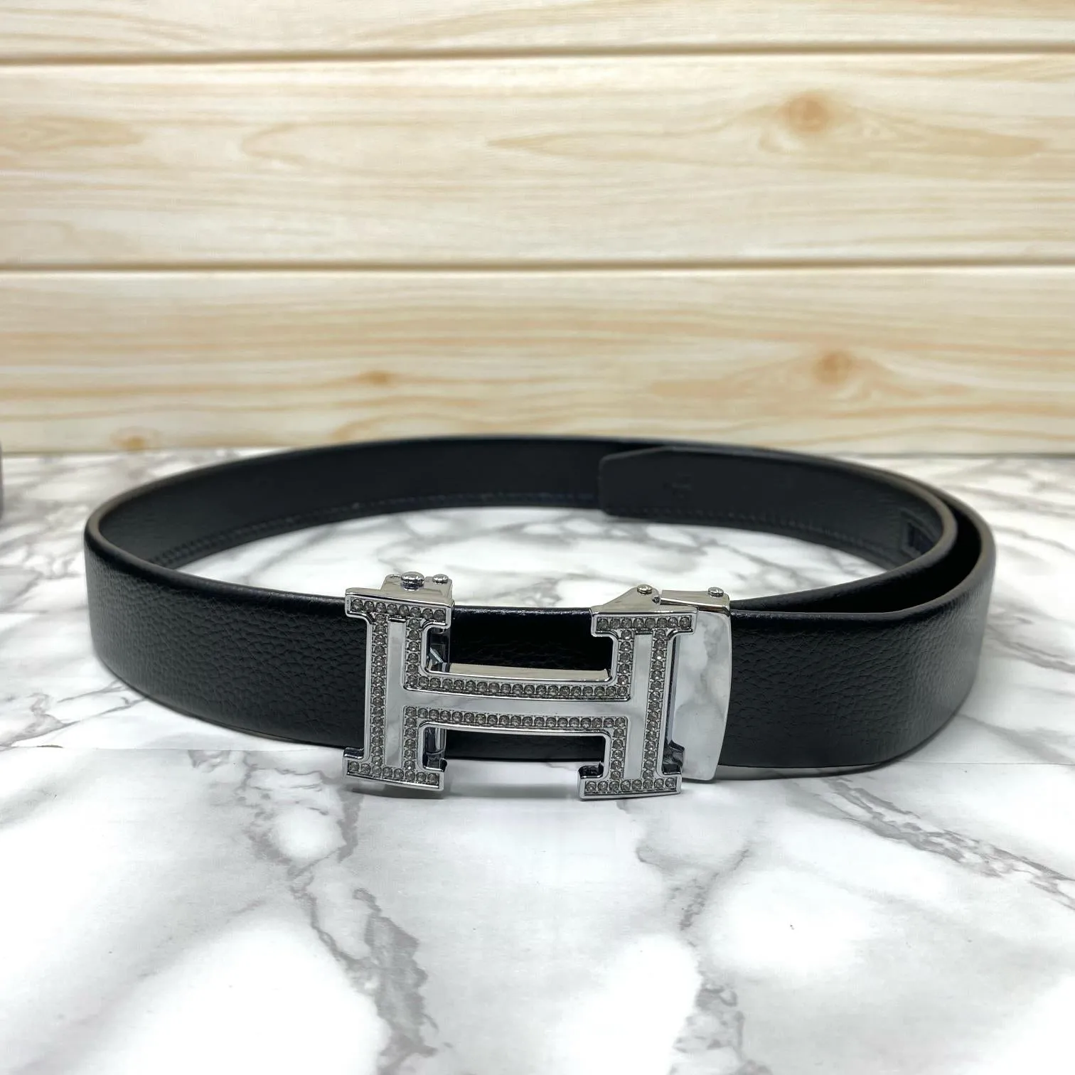 H Shape Adjustable Auto Lock Belt With Diamond Finishing-JonasParamount