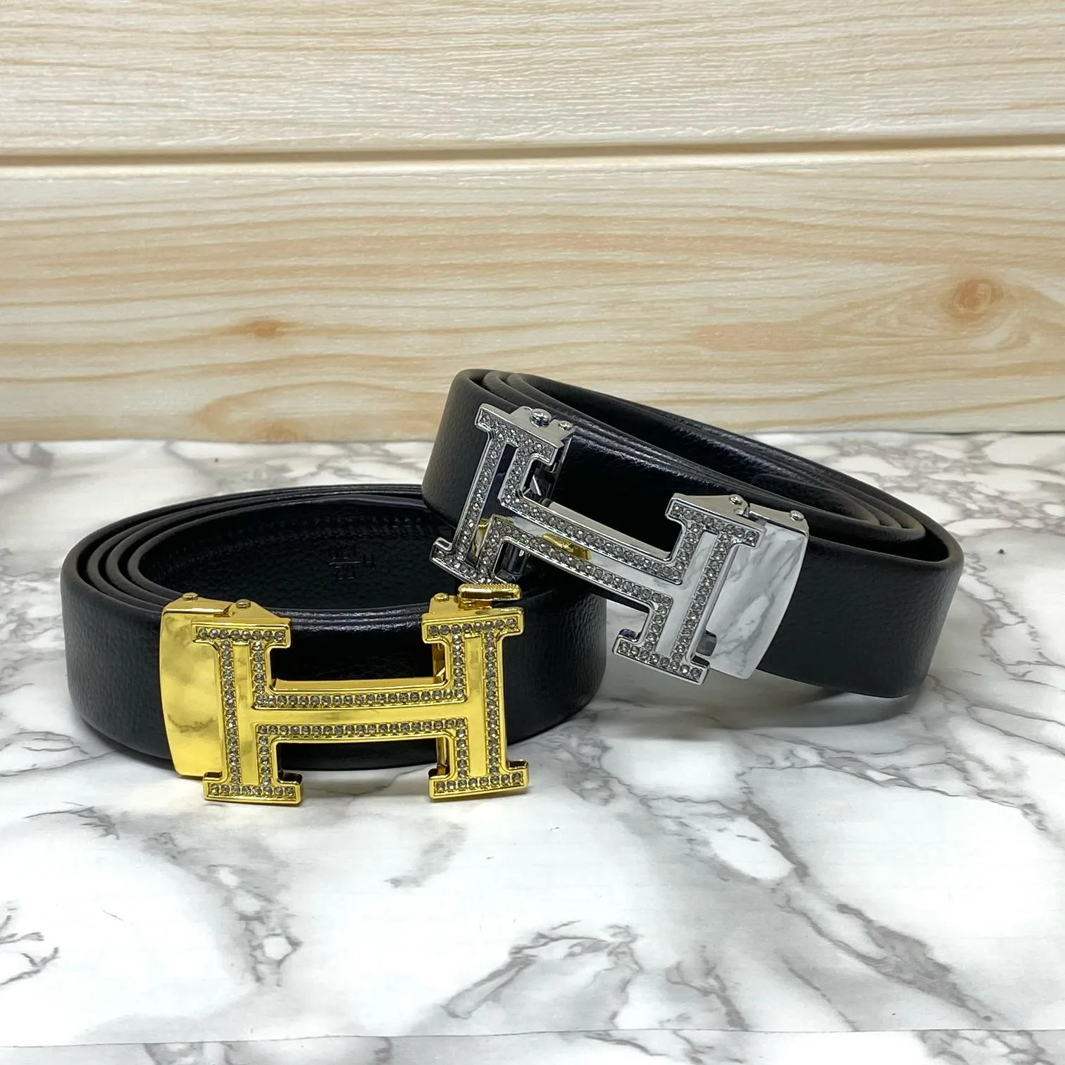 H Shape Adjustable Auto Lock Belt With Diamond Finishing-JonasParamount