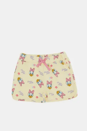 Infant Girls Yellow Daisy Print Shorts