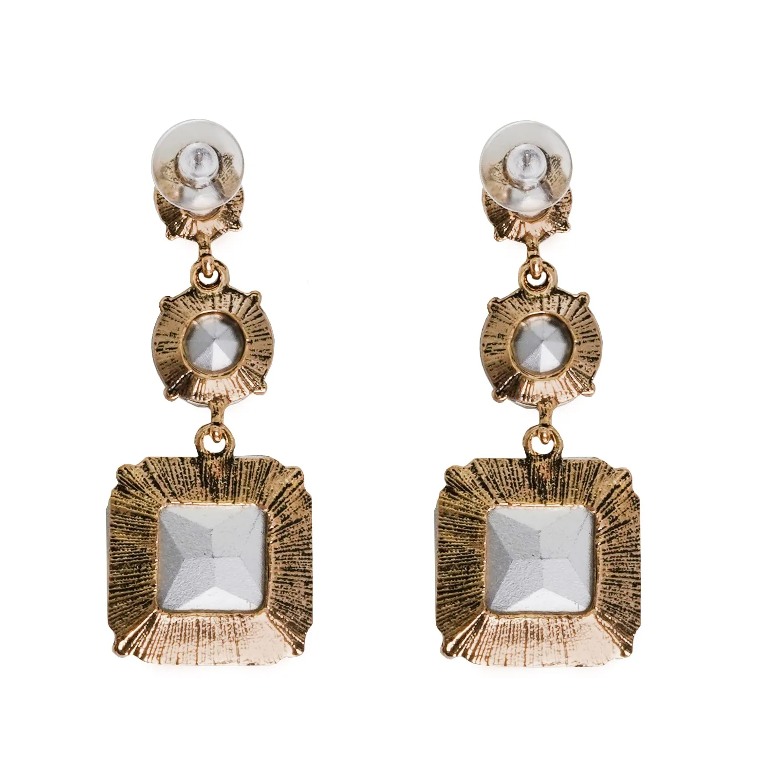 Joker & Witch Flirty Pop Beige Bling Earrings for Women