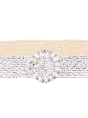 Life is Too Short to Wear Boring Belts Silver Bling Stretch Belt