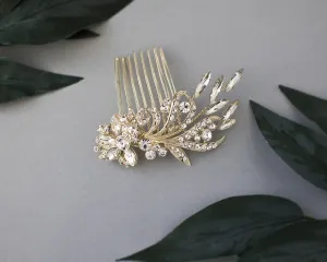 Light Gold Crystal Hair Comb