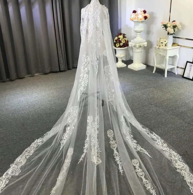 Long lace veil 2020 wedding veil