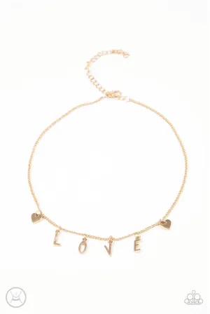 Love Conquers All Gold Choker - Paparazzi Accessories