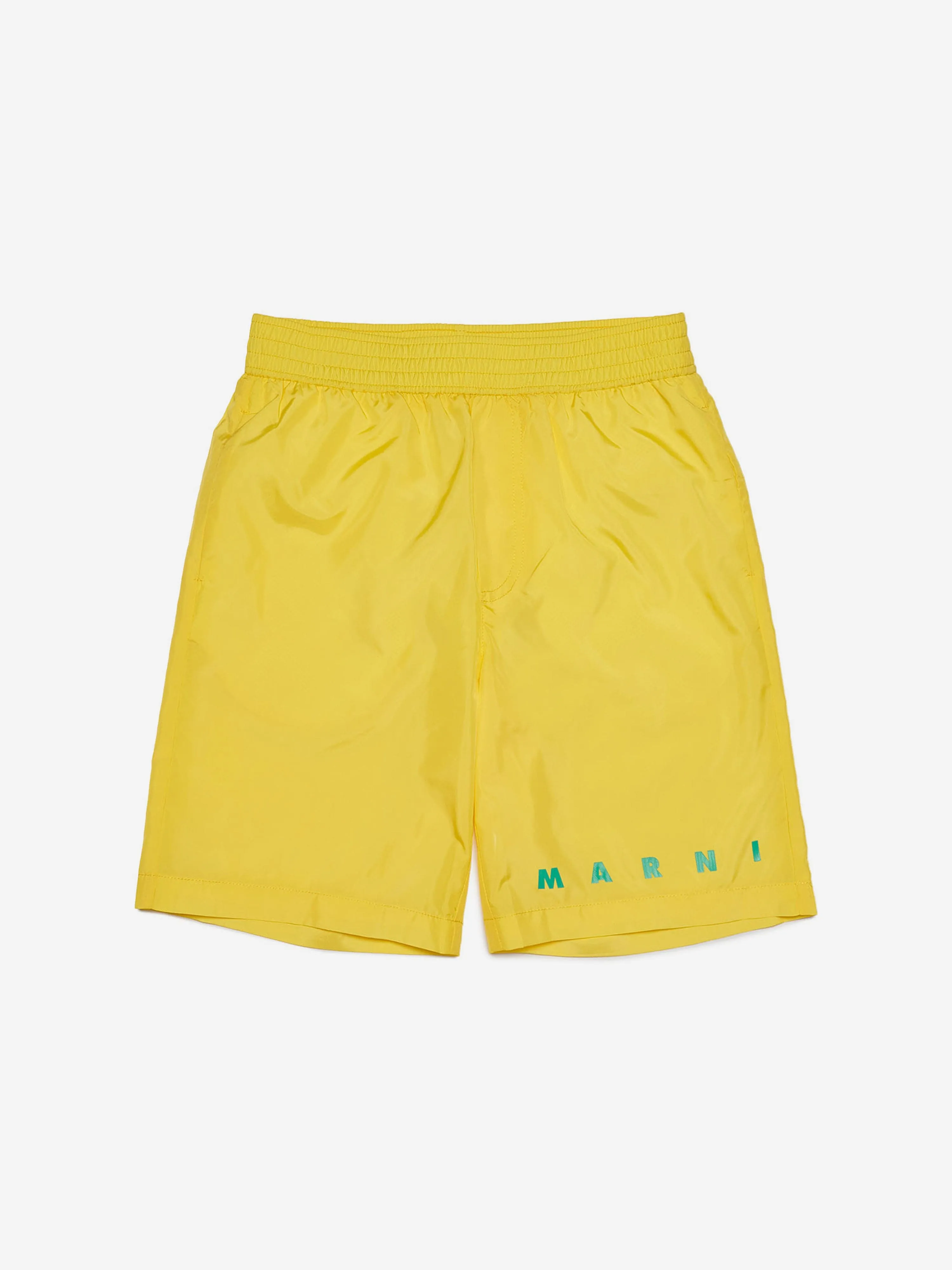 MARNI Boys Logo Swim Shorts in Yellow